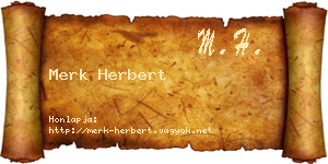 Merk Herbert névjegykártya